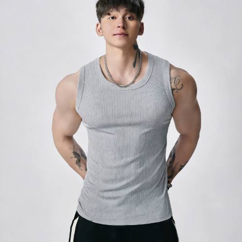 üî•Men's Wide Strap Ribbed Tank Top