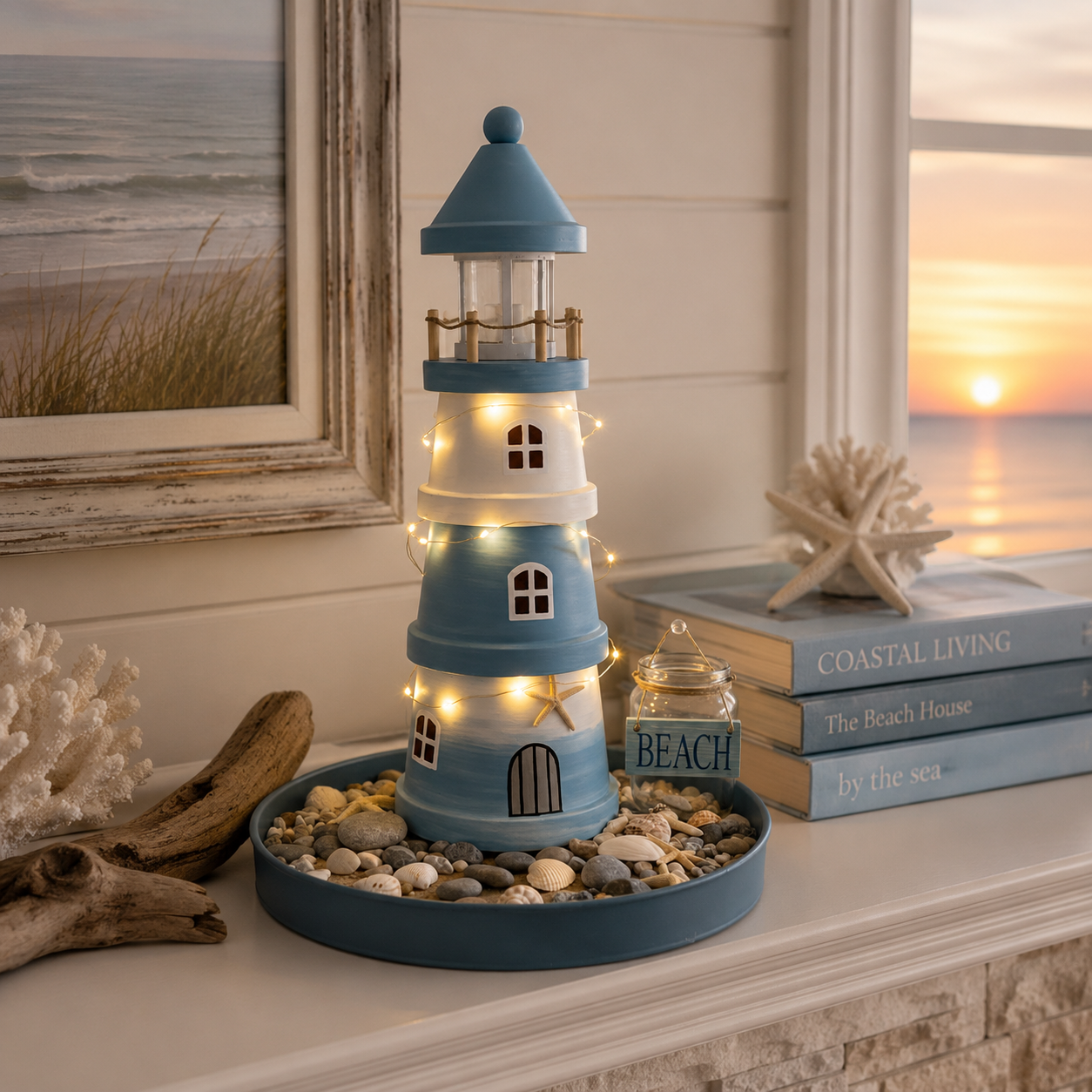 üåäLighted Coastal Lighthouse Tabletop Decor