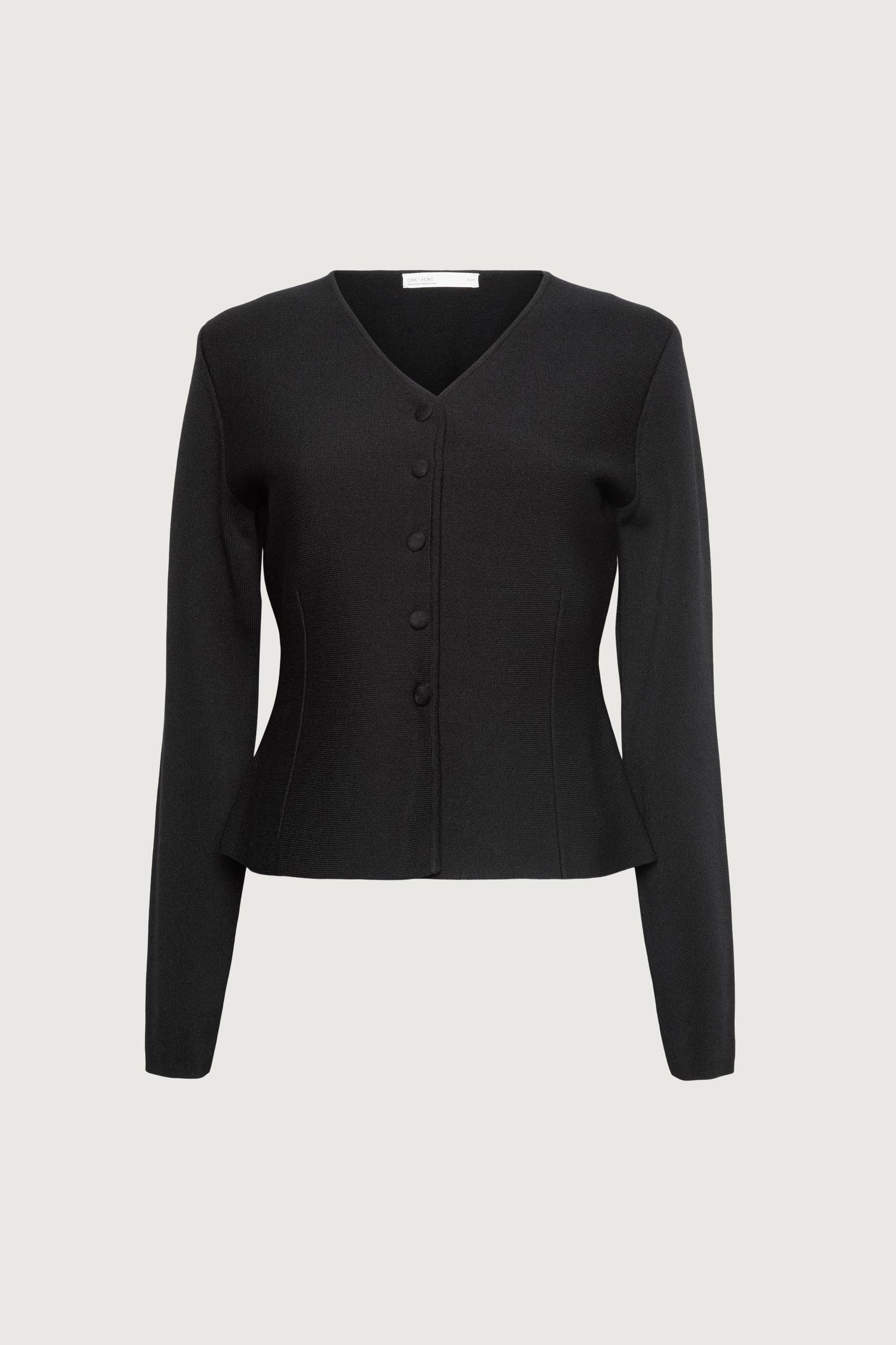 BUTTON FRONT PEPLUM SWEATER