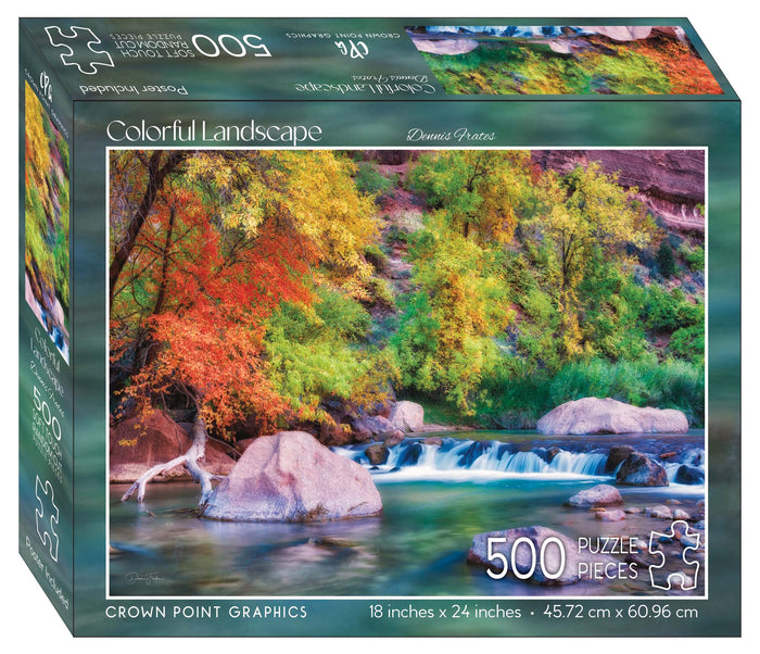 Colorful Landscape - 500 piece jigsaw puzzle with poster
