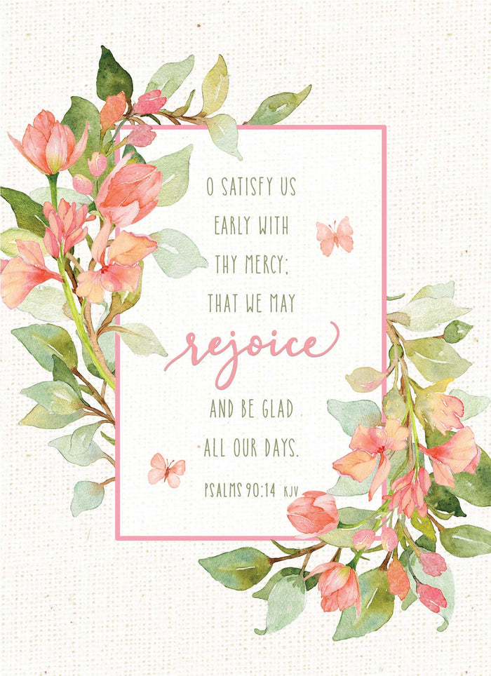 Floral design with a biblical verse on a white background