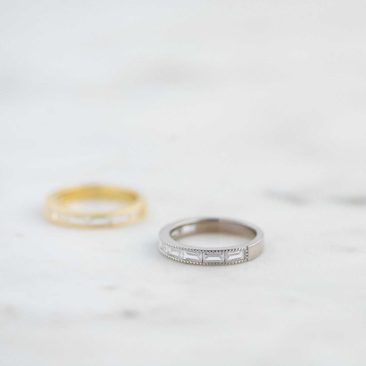 Bezeled Baguette Ring