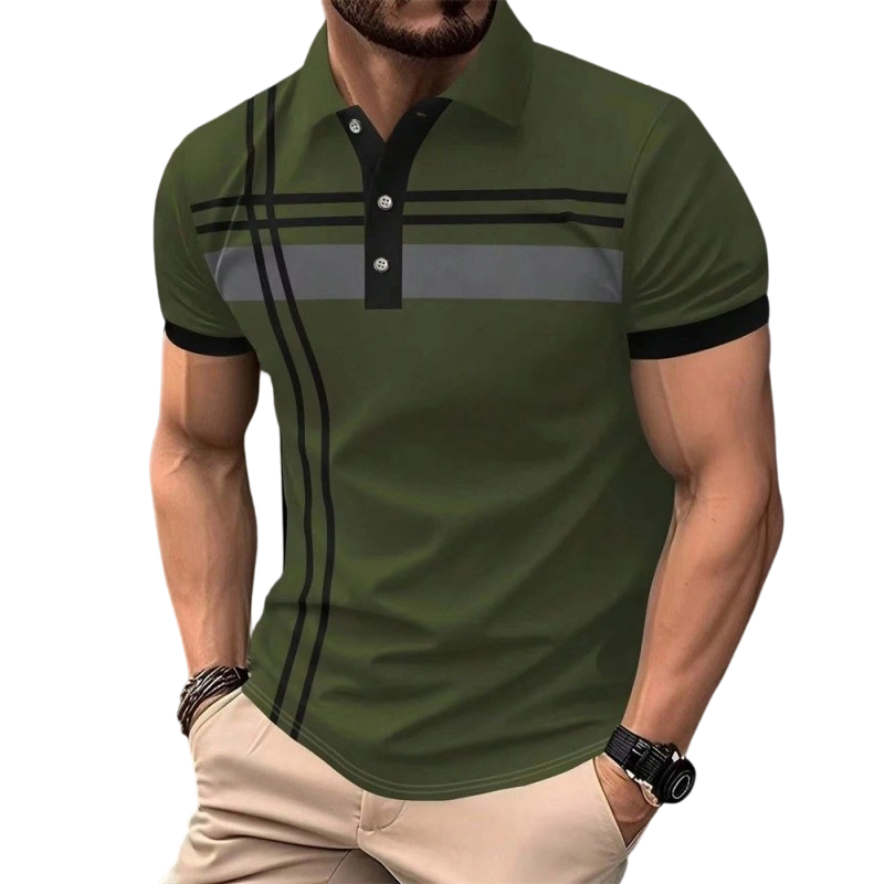 üéÅNew Arrivalüí•Men's Striped Short Sleeve Collared Topüåø