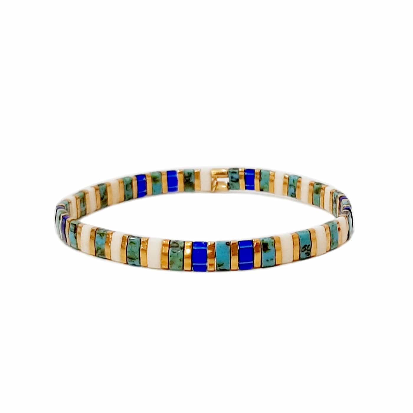 Handmade Marbled Tila Stretch Bracelet