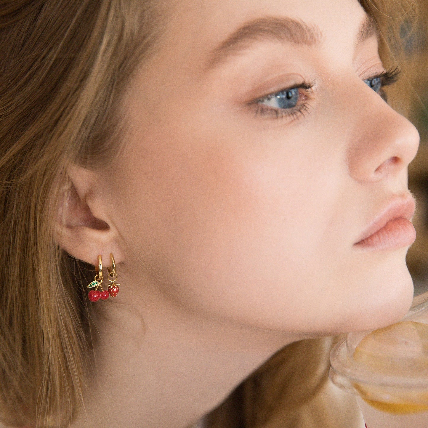 Cherry Huggie Earrings