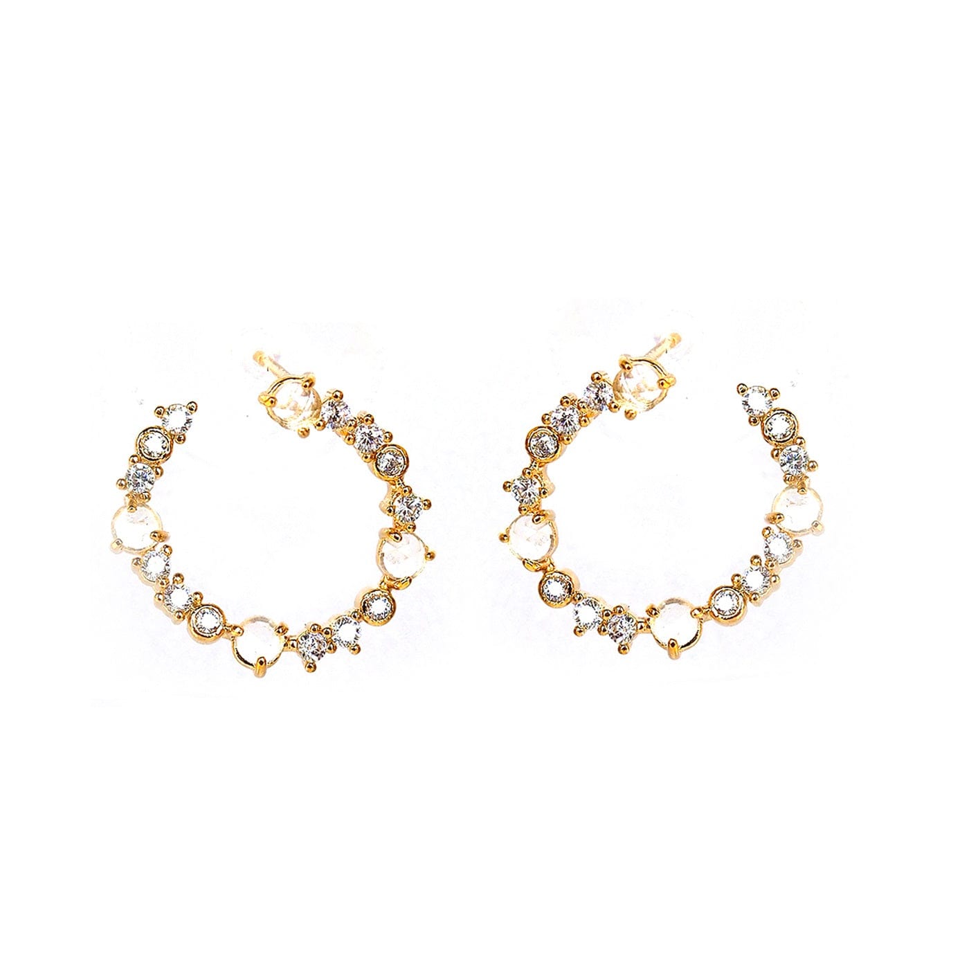 CZ Encrusted Circle Studs