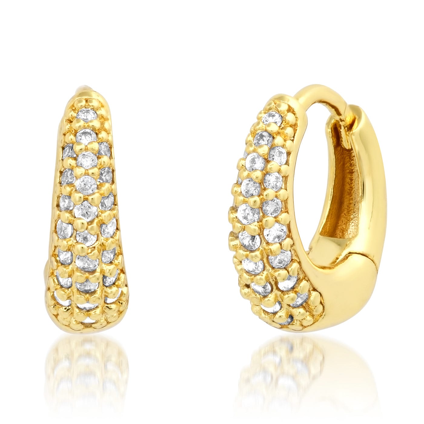 CZ Pave Huggie Hoops