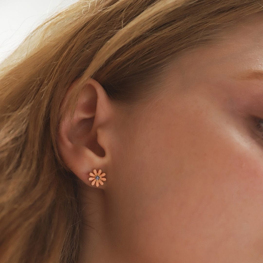 Enamel Bird and Flower Mismatch Studs