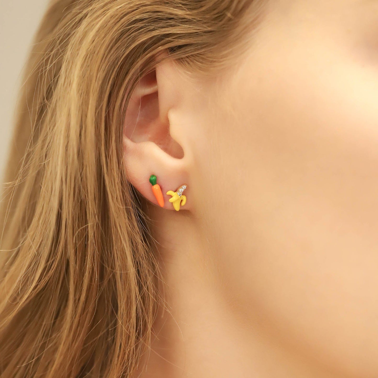 Enamel Carrot Studs