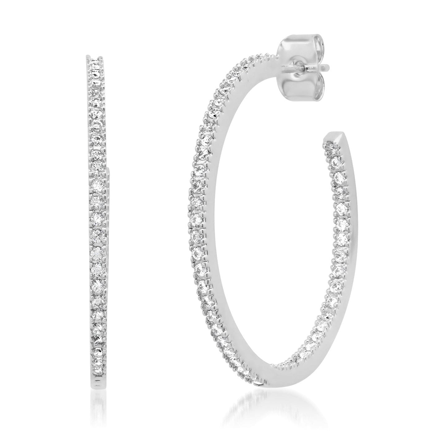Large Pave CZ Hoops