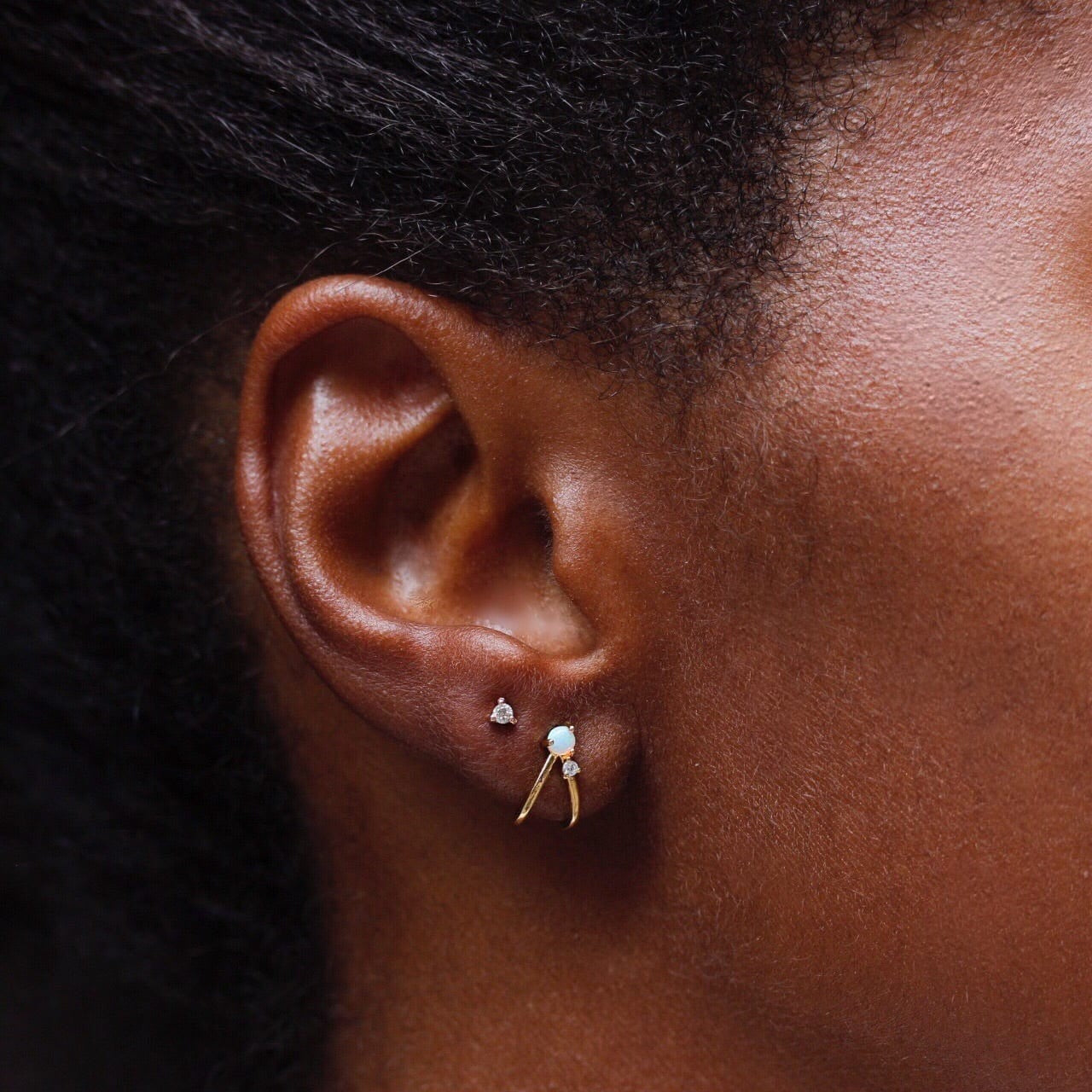 Opal Cage Earring