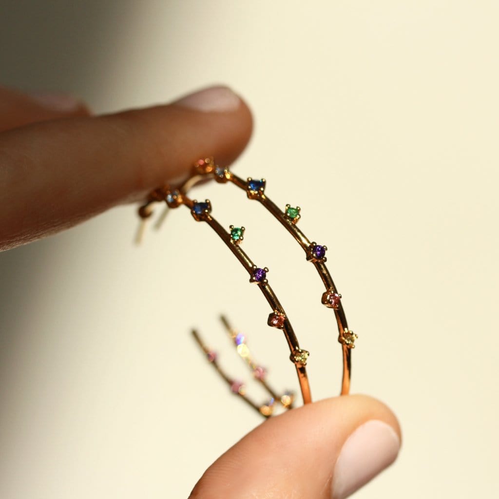 Rainbow Hoop Earrings