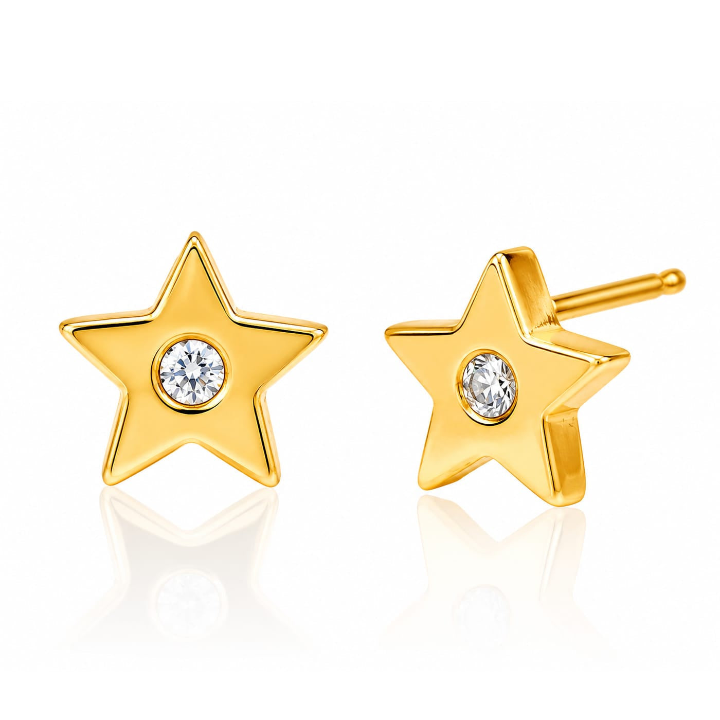 Star Studs with CZ Accent