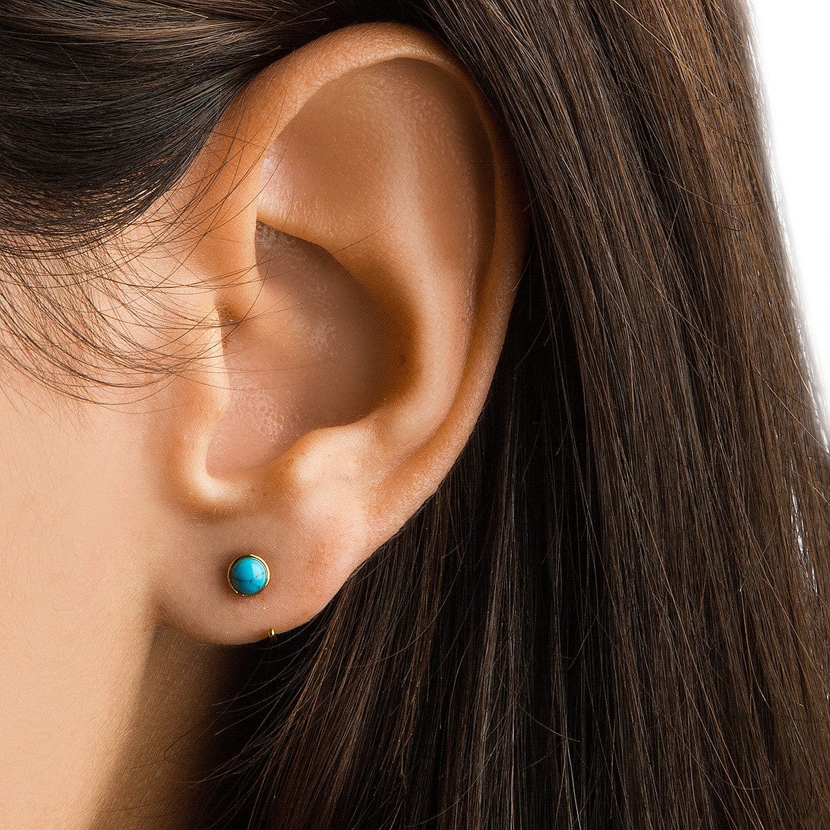 Turquoise Huggie Earrings