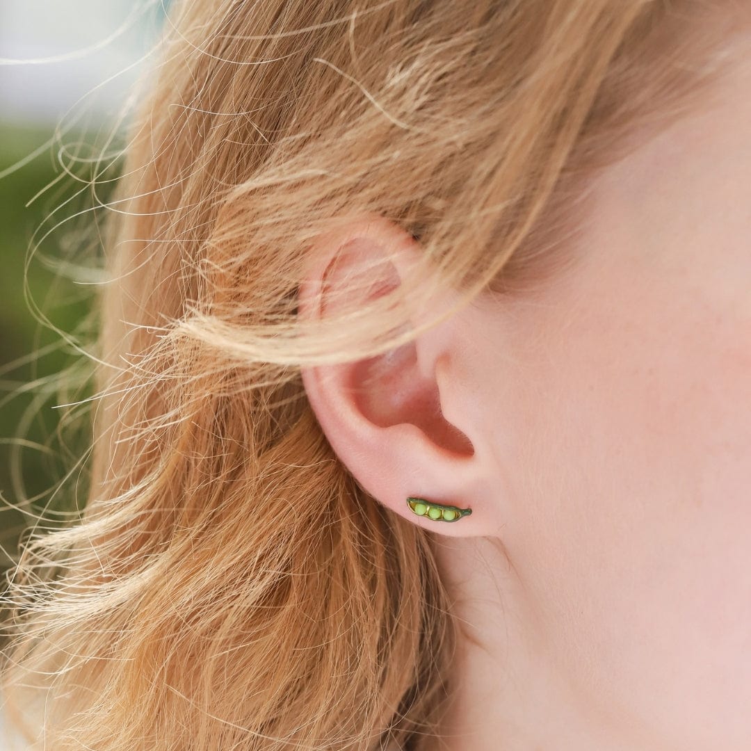 Whimsical Pea Pod Studs