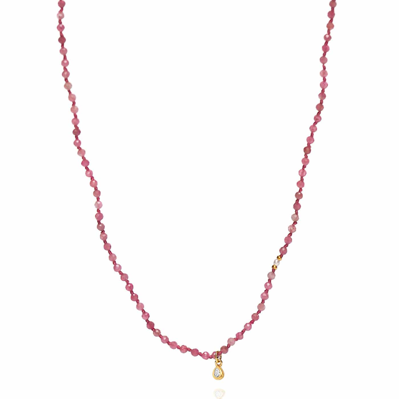 Handmade Beaded Necklace With Dangle Accent