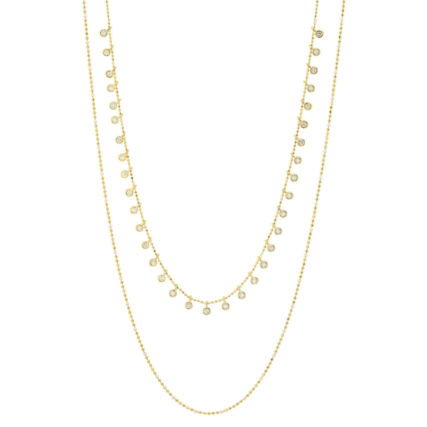 Layered CZ Enamel Necklace