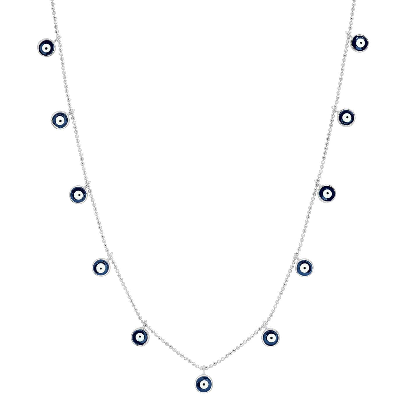 Enamel Evil Eye Drop Necklace