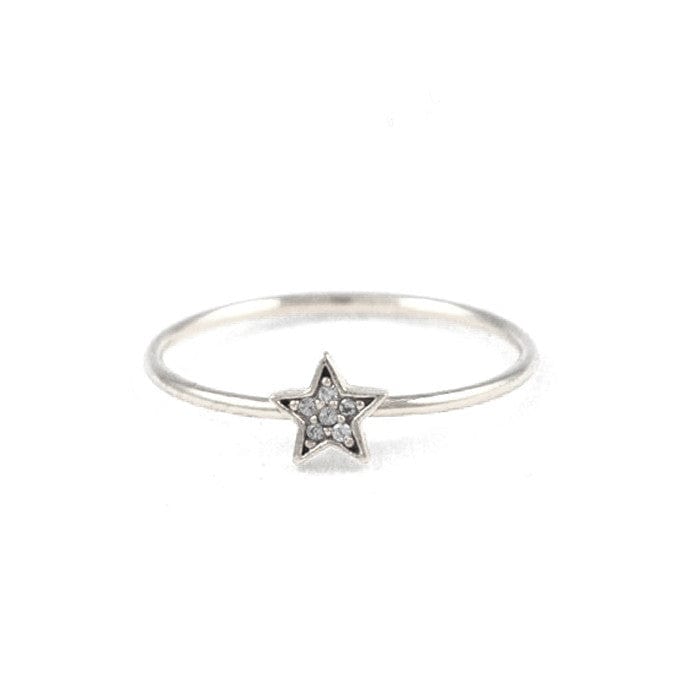 Silver CZ Star Ring