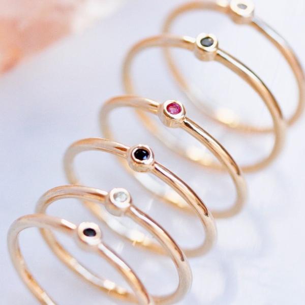 Gold Ruby Accent Ring