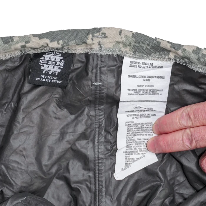 USGI UCP Extreme Cold Weather Waterproof Trousers - Medium Regular - US Army Surplus - Rain Trousers