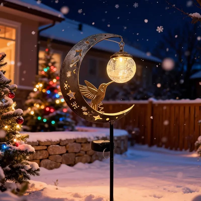 üåô‚ú®Hummingbird Moon Solar Garden Stake Light