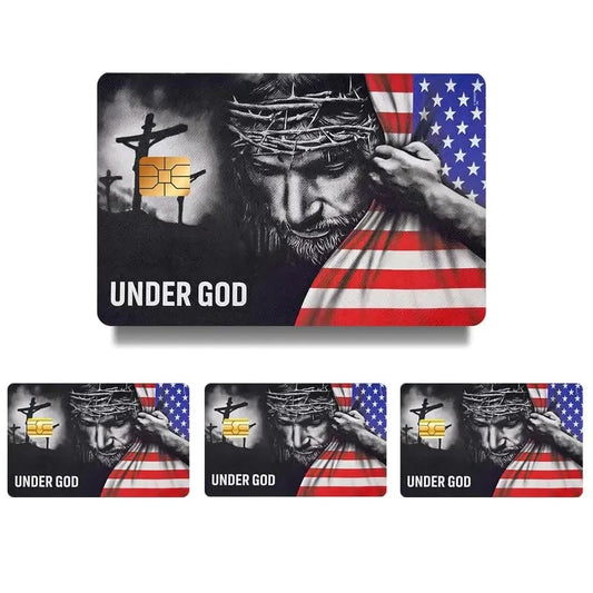 üí≥‚úùÔ∏è Faith & Patriot Card Sticker Set ‚Äì Inspirational Credit Card Stickers with Cross & Scripture Designs
