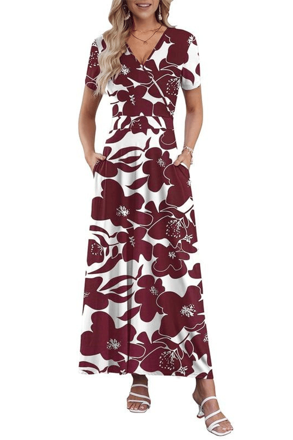 üëó V-Neck Maxi Dress ‚Äî Elegant, Waist-Defining, Comfortable, and Casual Summer Long Dress