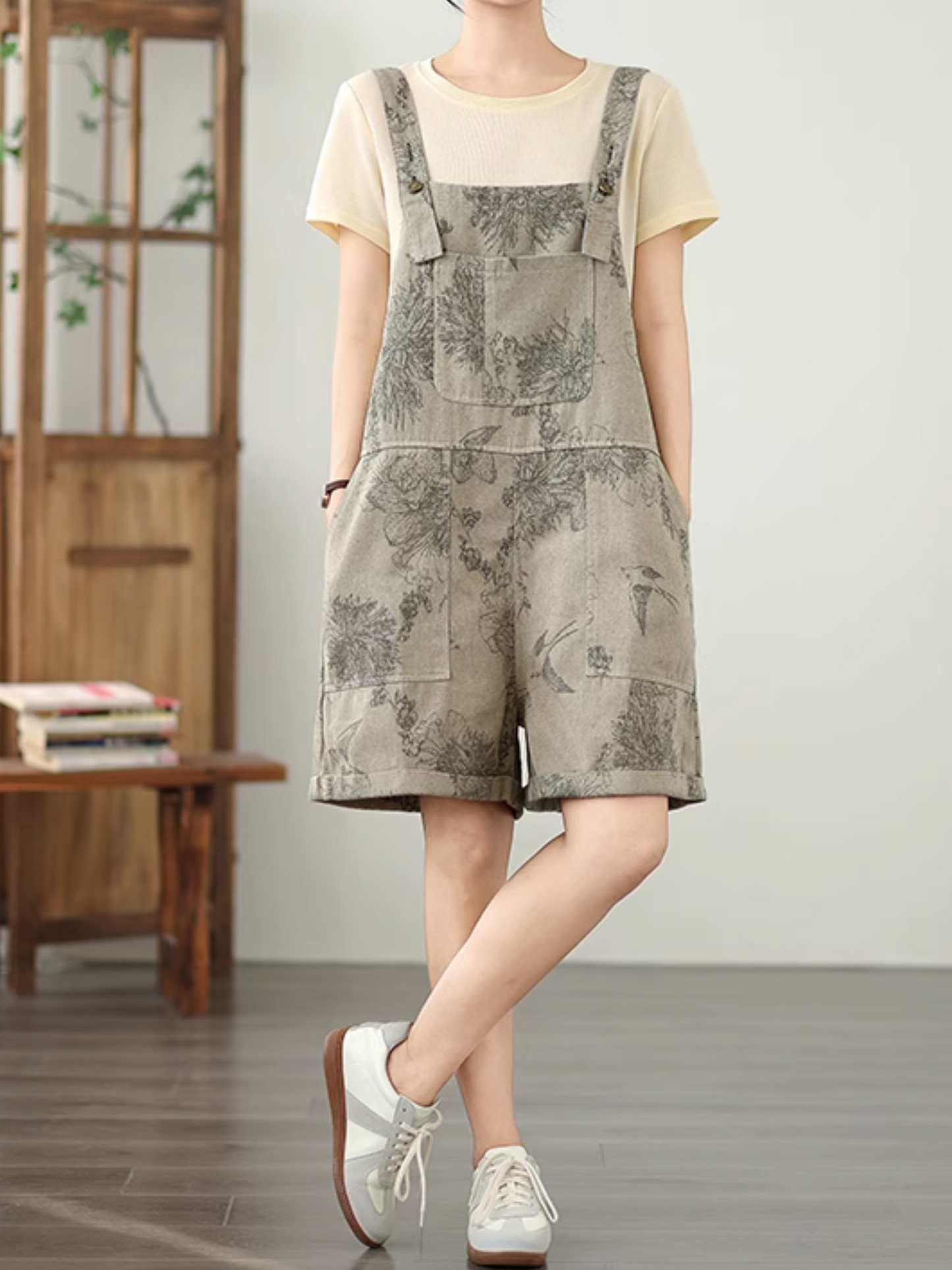 Soft & Relaxed Women's Short Denim Overalls - Eva Trends