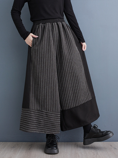 Women's delightful Comfy Striped Wide-Leg Pants Bottom