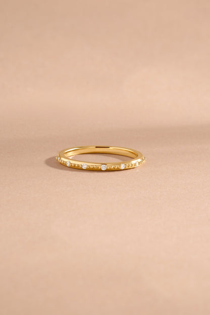 14K Solid Gold Lab Grown Diamond Mia Stacking Ring