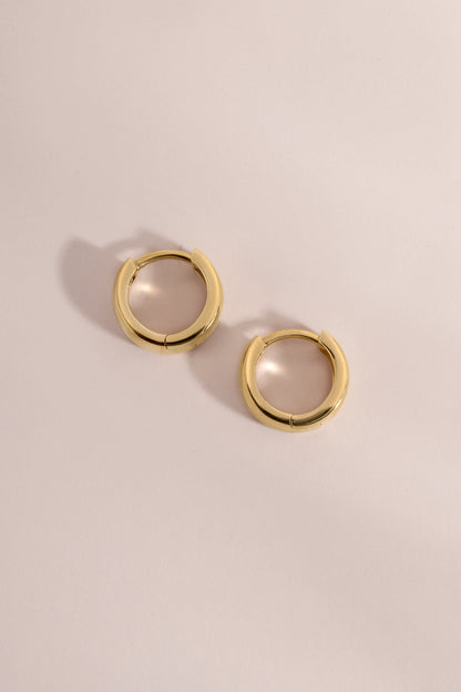 14K Solid Gold 6mm Chunky Hoops