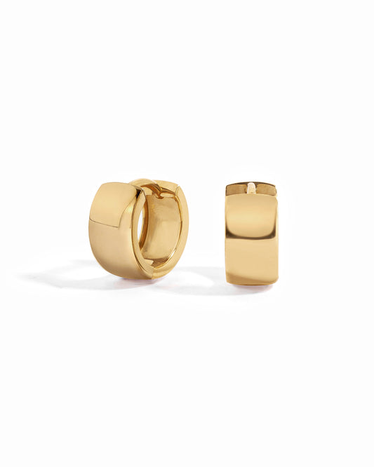 14K Solid Gold 6mm Chunky Hoops