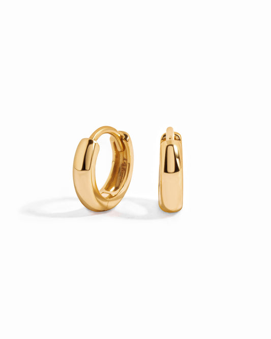 14K Solid Gold Chunky Huggies