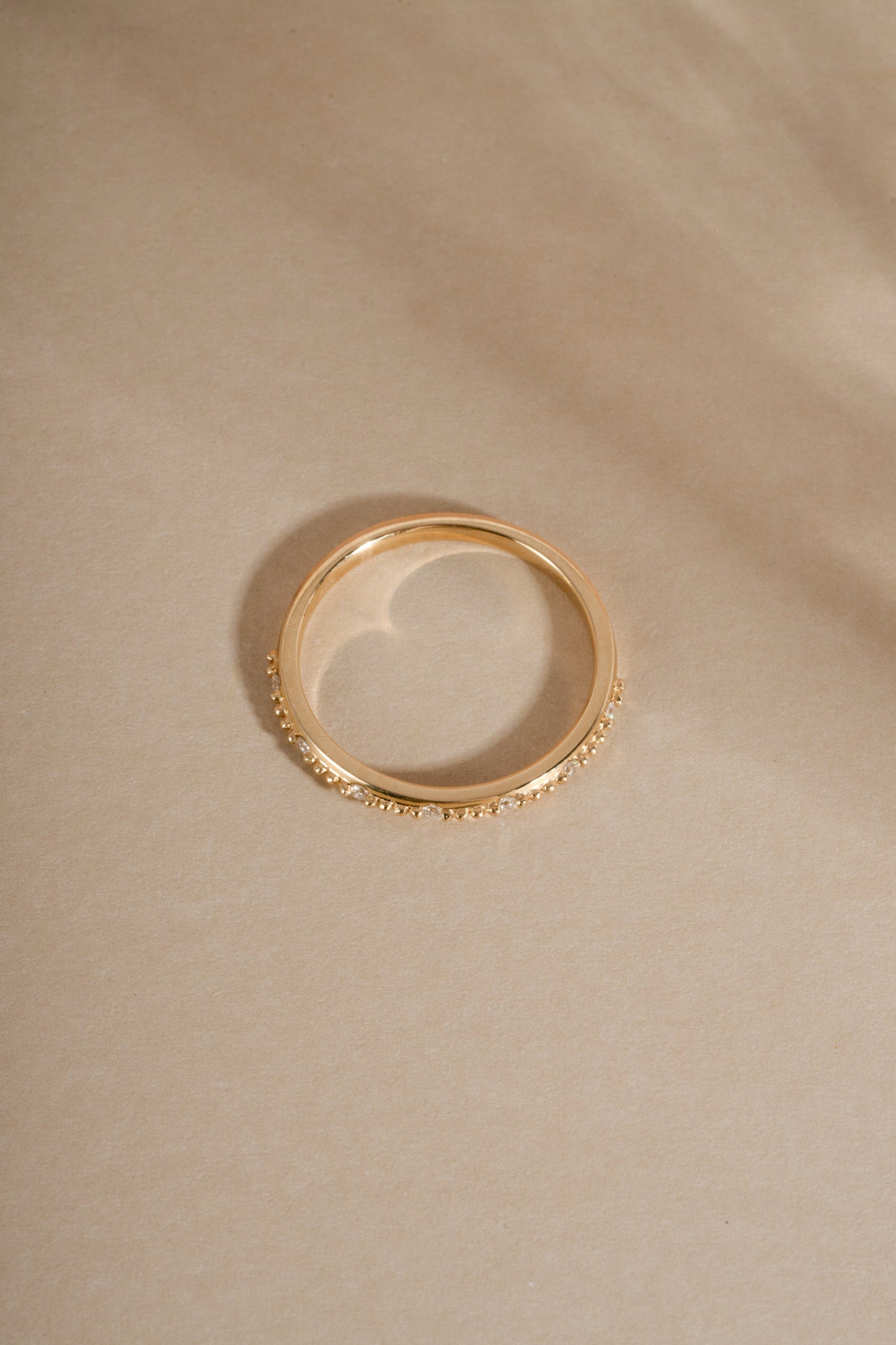 14K Solid Gold Lab Grown Diamond Mia Stacking Ring