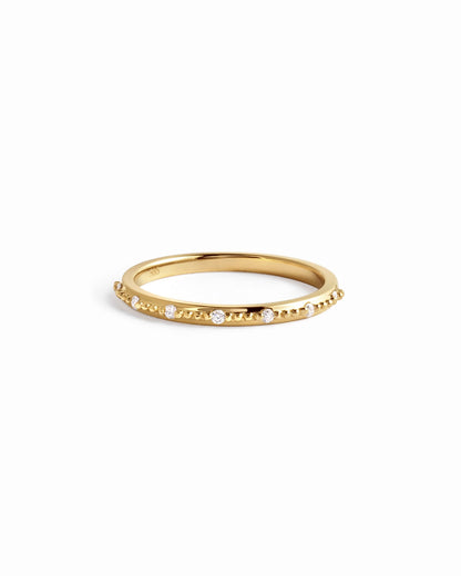 14K Solid Gold Lab Grown Diamond Mia Stacking Ring