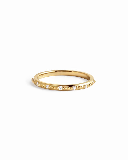 14K Solid Gold Lab Grown Diamond Mia Stacking Ring