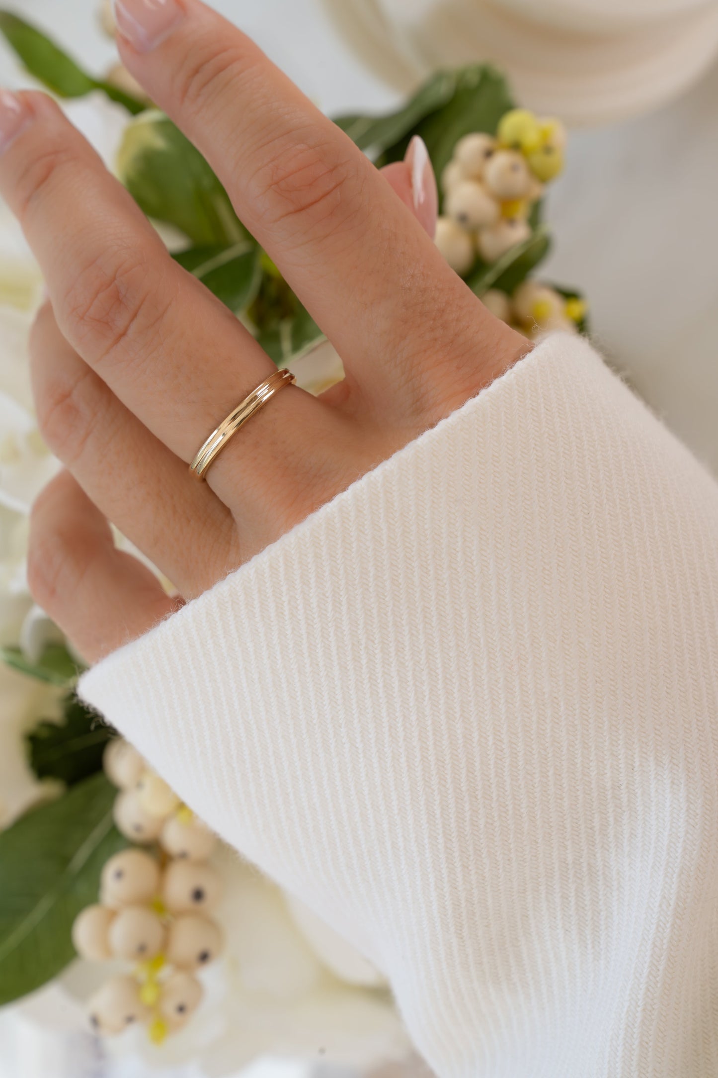 14K Solid Gold Double Band Ring
