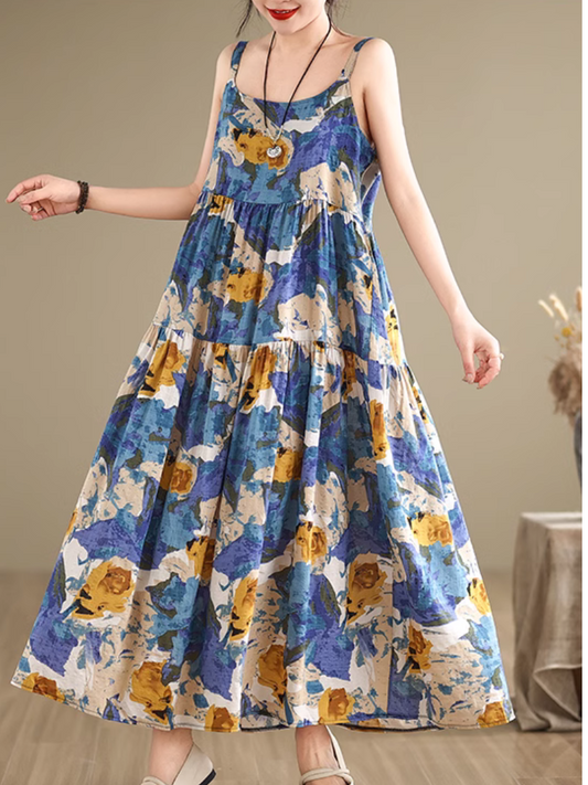 Women's Summer Sunny-Day Style Printed A-Line Dress
