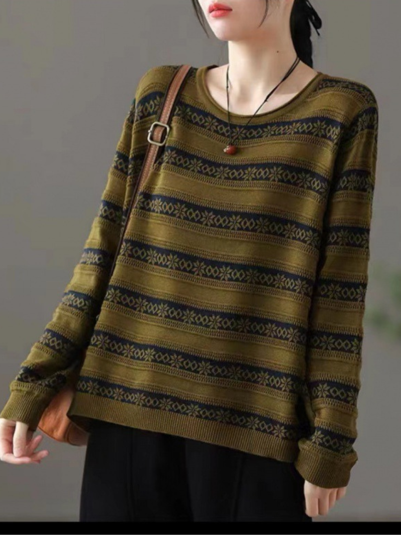 Women's Stripe Loose Sweater - Chic & Cozy | Eva Trends