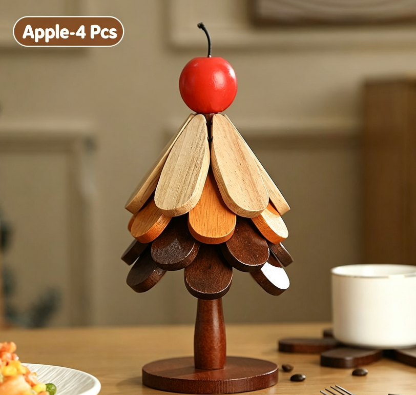 ü™µ Solid Wood Heat Resistant, Protect Table From Scalding - Tree Shaped Foldable Wooden TrivetüéÑ