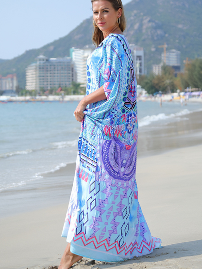 Never Look Back Women's Round Neck Beautiful Kaftan Dress
