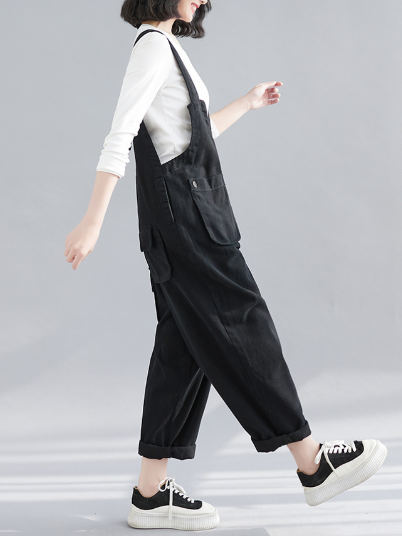 Relaxed Denim Bib Overalls - All Day Comfort | Eva Trends