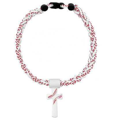 ‚úùÔ∏è‚öæTriple-Rope Tornado Baseball Necklace ‚Äì Cross Charm Pendant with "I CAN DO ALL THINGS PHL4:13"