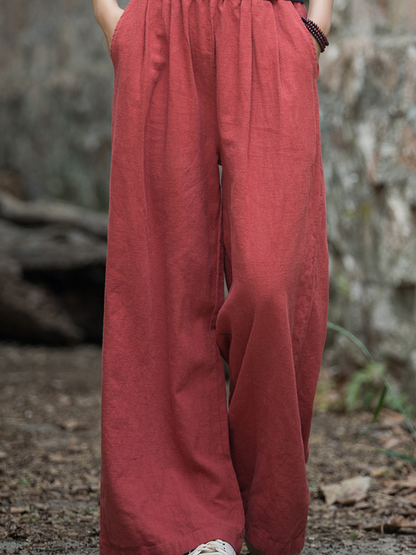 Women's Casual Summer Artistic Retro Wide-leg Loose Bottom