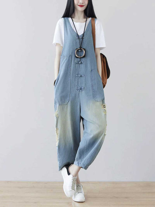 Blue Denim Overall Dungarees for Casual Comfort | Eva Trends