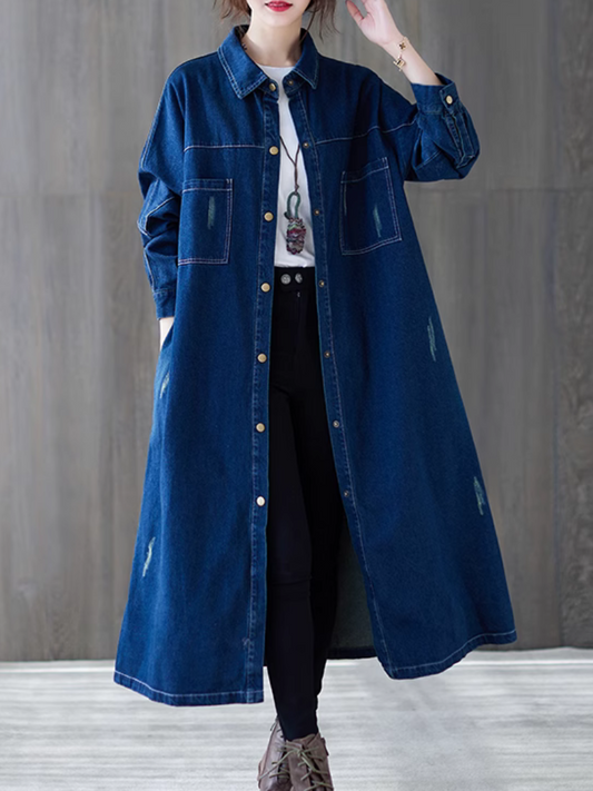Women's Winter Trendy & Beautiful Polo Collar Denim Jacket