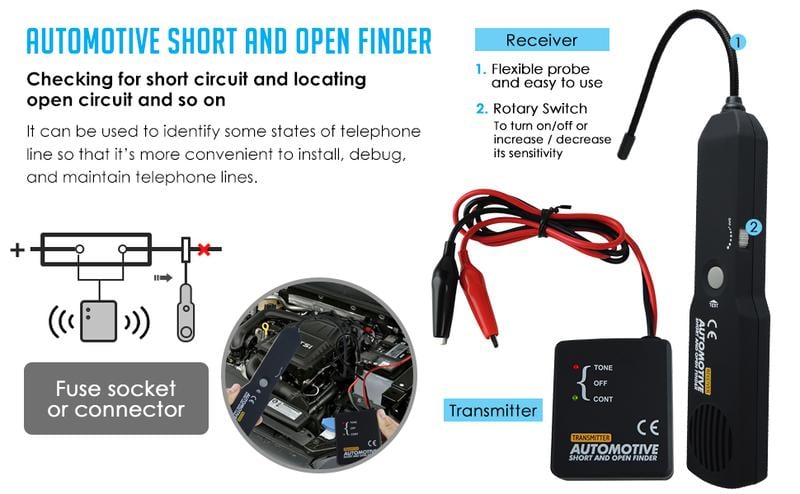 Dailyardtool¬Æ  EM415 Automotive Electrical Open & Short Finder Circuit Tester