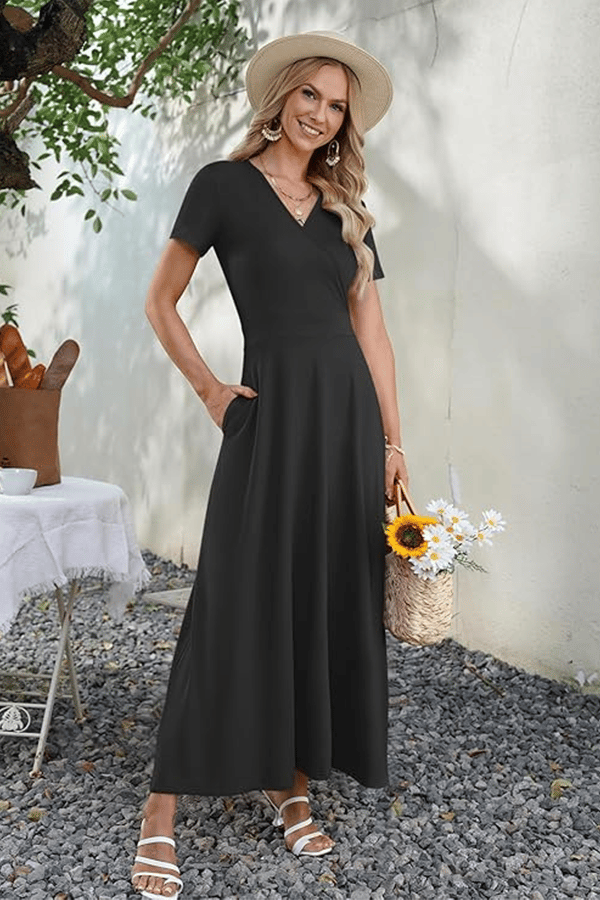 üëó V-Neck Maxi Dress ‚Äî Elegant, Waist-Defining, Comfortable, and Casual Summer Long Dress