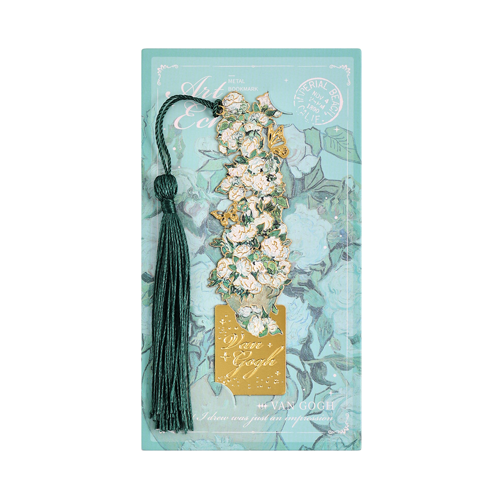 üìö‚ú® 8-Piece Gold Metal Bookmark Set with Tassel ‚Äì Van Gogh & Monet Inspired Gift for Book Lovers üé®